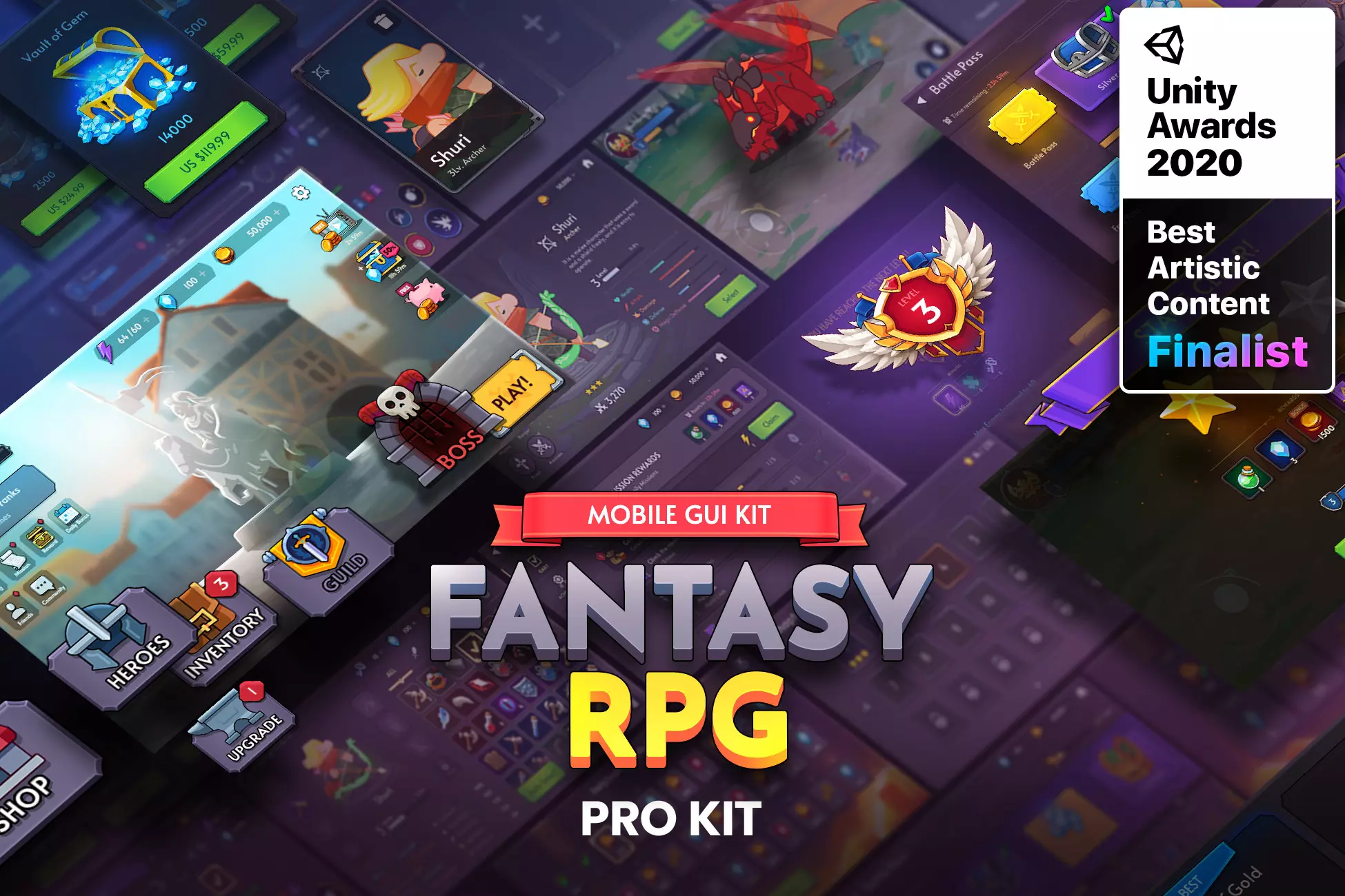 GUI PRO Kit - Fantasy RPG - Unity Free Download